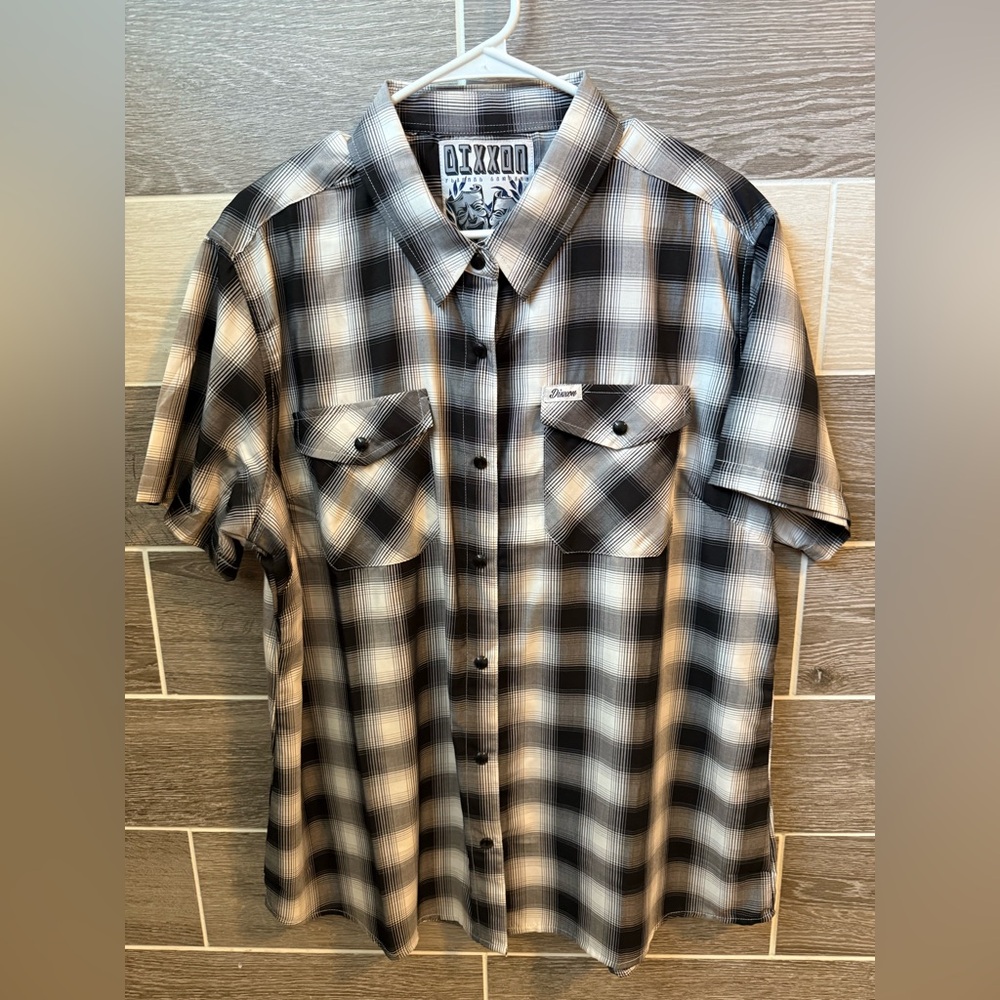 Women’s Dixxon Flannel Hawthorne bamboo shirt short sleeve snap front 2XL NWOT